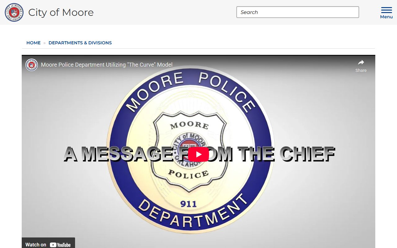 Moore Police Department booking releases page