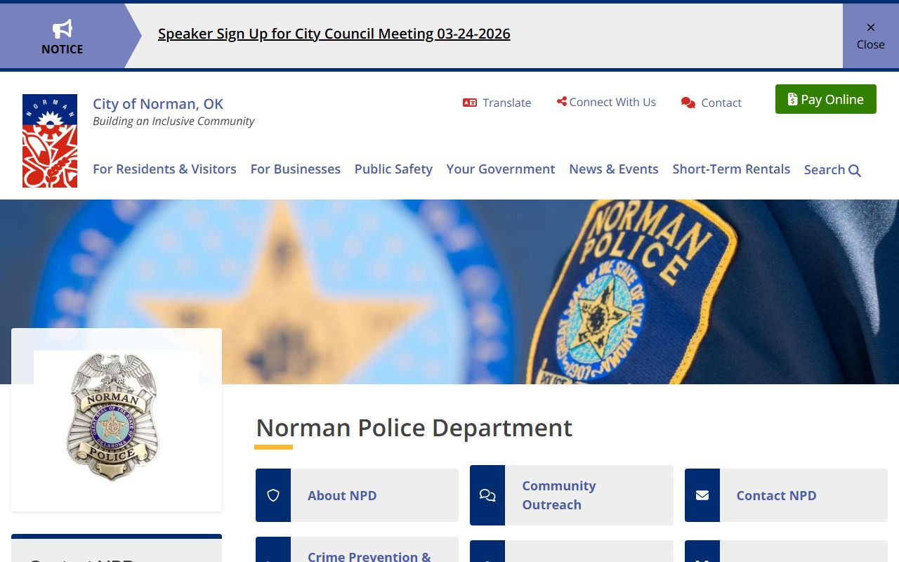 Norman Police Department crime reports and booking releases