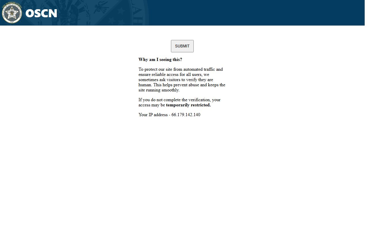 Beaver County booking releases on Oklahoma State Courts Network