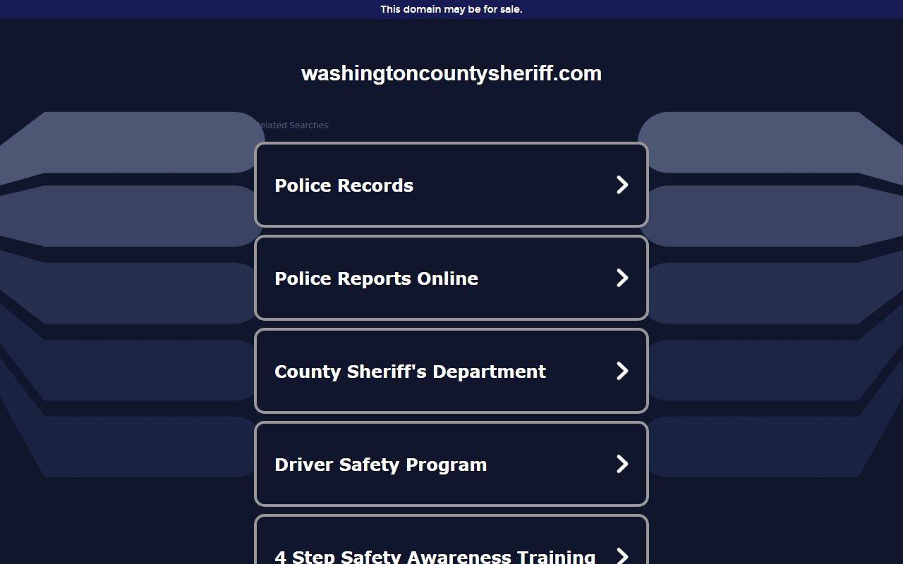 Washington County Sheriff's Office website for booking releases