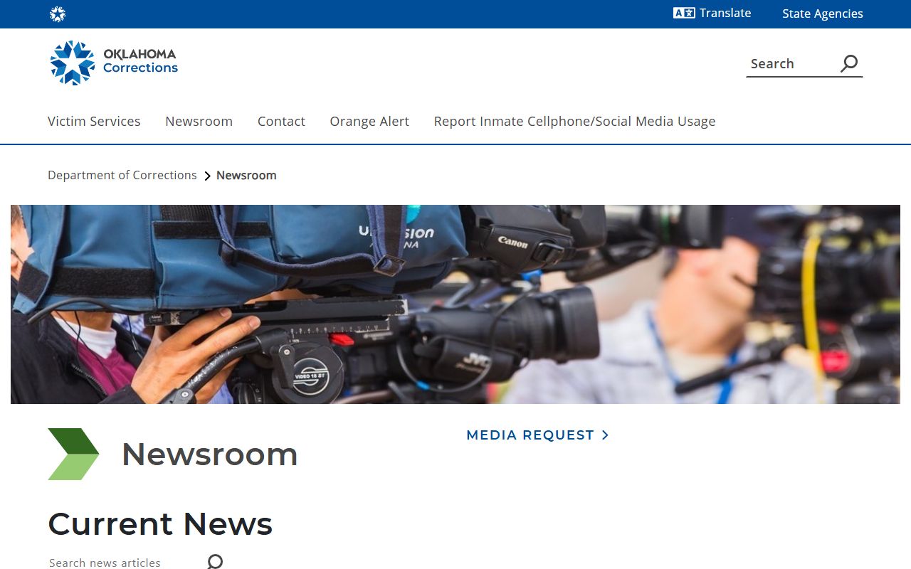 Oklahoma Department of Corrections newsroom booking releases updates