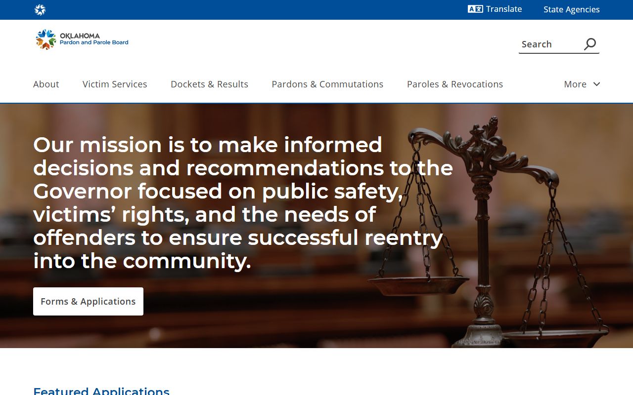 Oklahoma Pardon and Parole Board booking releases information